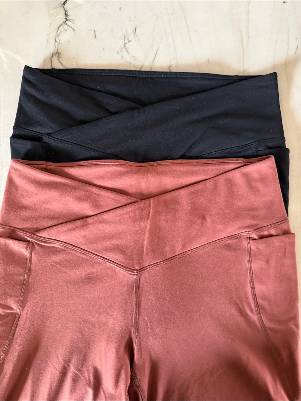 Fabletics High-Waist Leggings Duo - Black & Dusty Rose